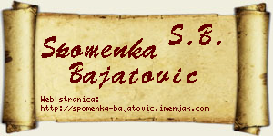 Spomenka Bajatović vizit kartica